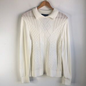 Tommy Hilfiger Cream Cable Knit Sweater
